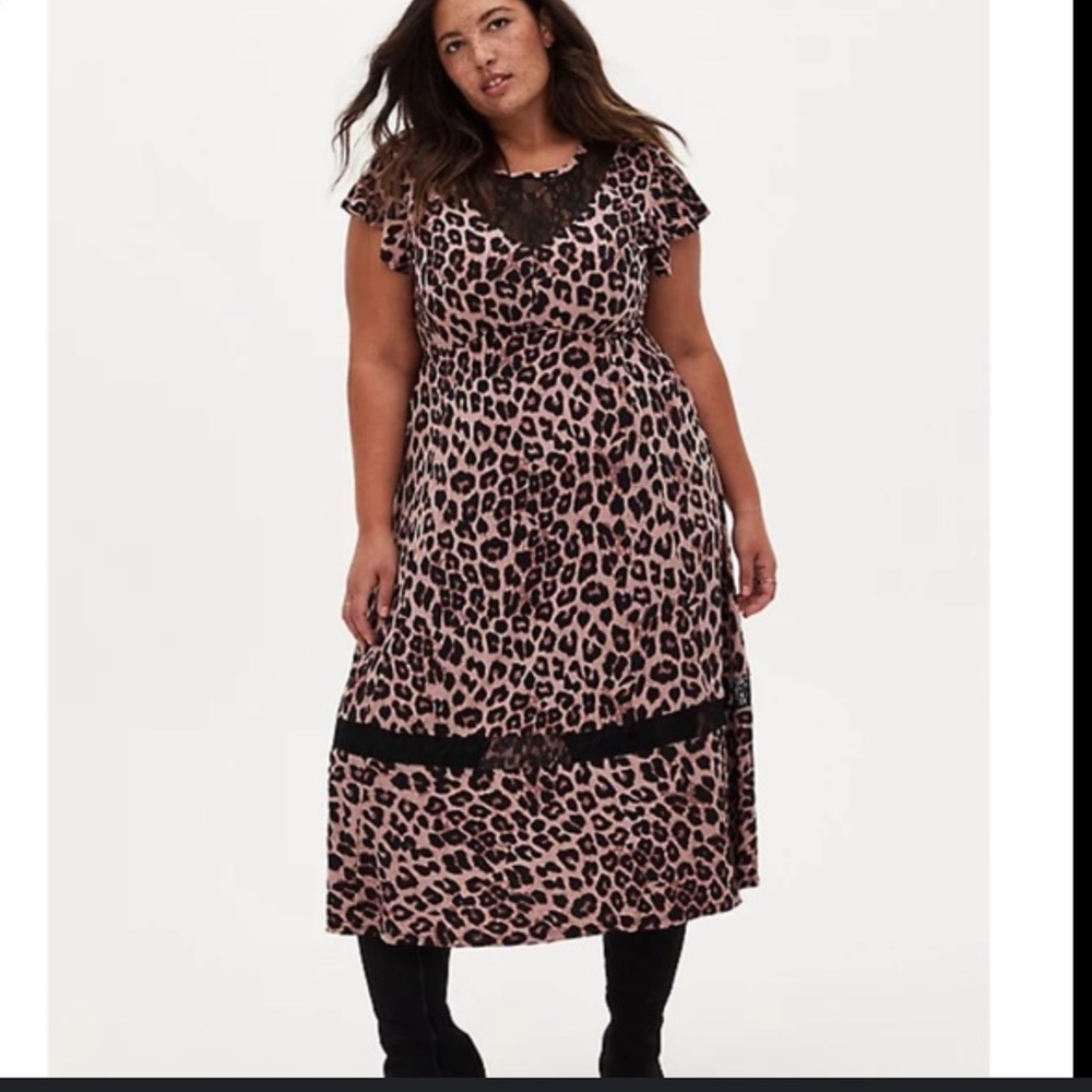 Leopard Print V-Neck Dress